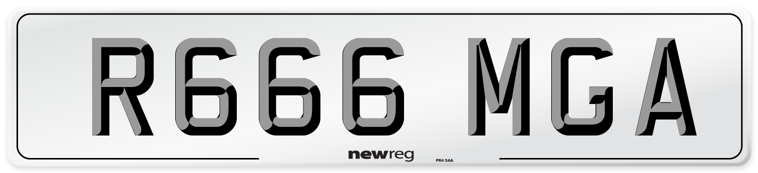 R666 MGA Number Plate from New Reg